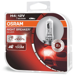 Лампа OSRAM 12V H4 60/55W NBS BOX P43t (2шт.) (+100%)