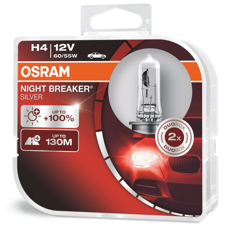 Лампа OSRAM 12V     H4   60/55W  NBS BOX  P43t  (2шт.) (+100%)