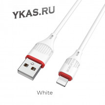 Кабель Borofone  USB - lightning  (1м)  белый BX17