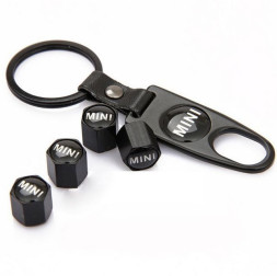Брелок-ключ + колпачок на ниппель 4 шт MINI (черный)