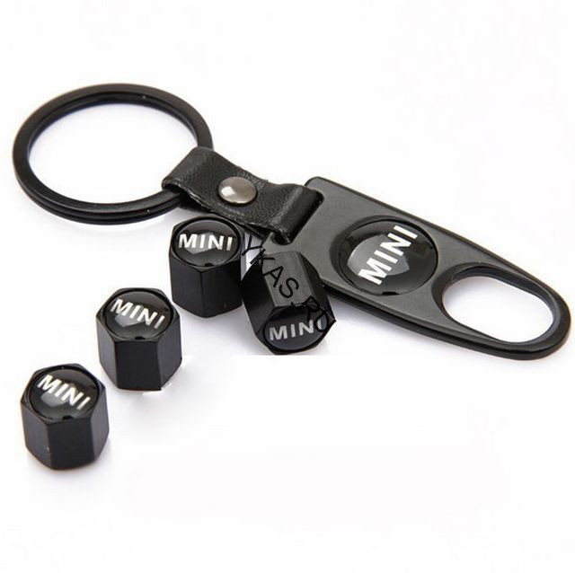 Брелок-ключ + колпачок на ниппель 4 шт MINI (черный)
