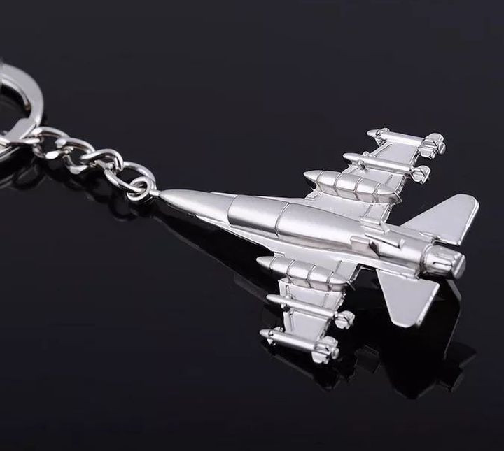 Брелок  Самолет карабин (1 кольцо)  Серебро