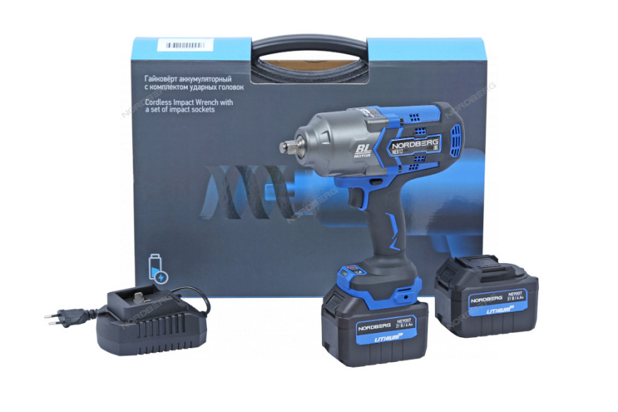 Аккумуляторный гайковерт NORDBERG NE812K (1/2", 21В, 1700Нм)
