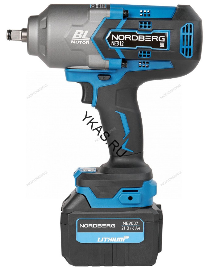 Аккумуляторный гайковерт NORDBERG NE812K (1/2", 21В, 1700Нм)