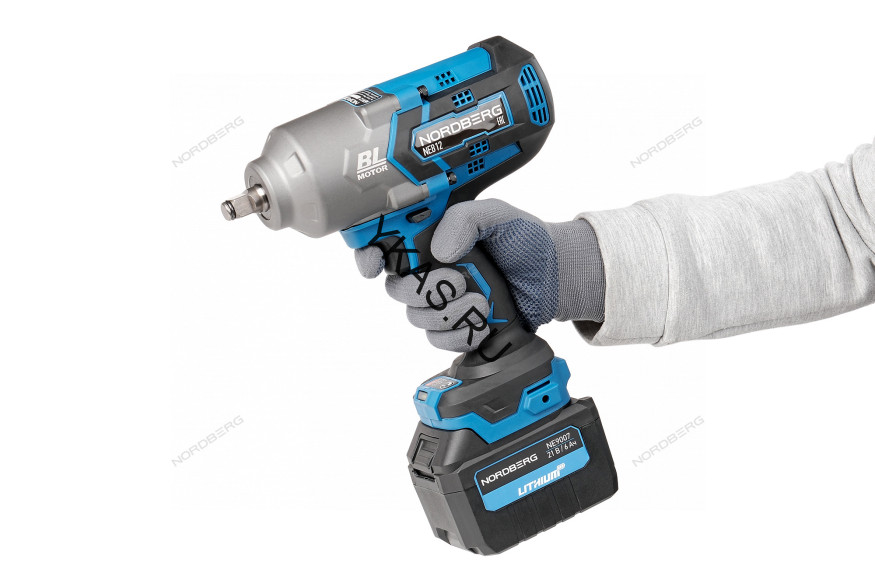 Аккумуляторный гайковерт NORDBERG NE812K (1/2", 21В, 1700Нм)